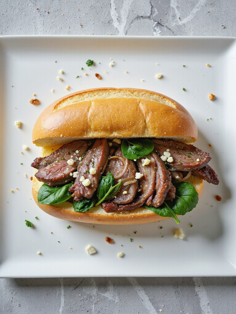 mediterranean cheesesteak sandwich twist