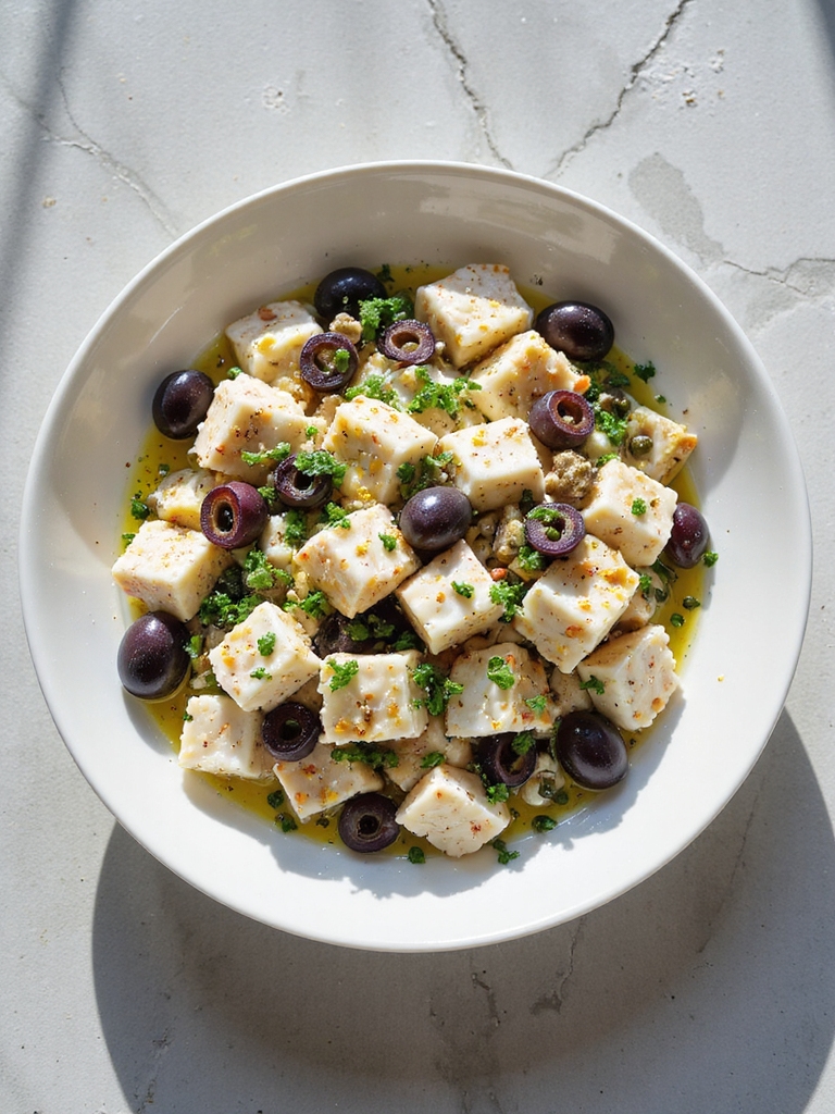 mediterranean crab and olive salad