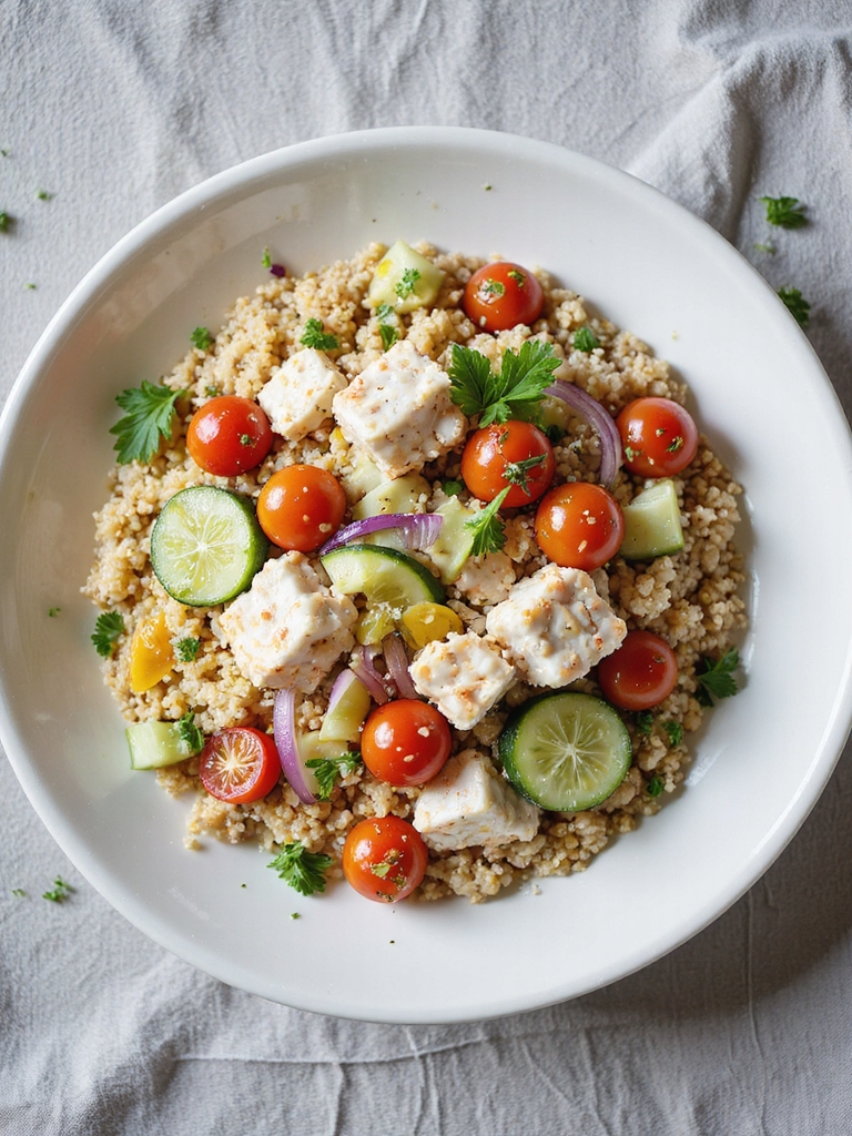mediterranean crab quinoa salad