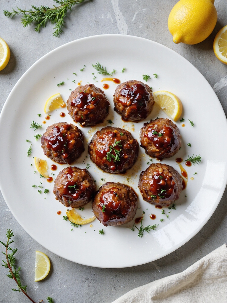mediterranean inspired bbq meatballs