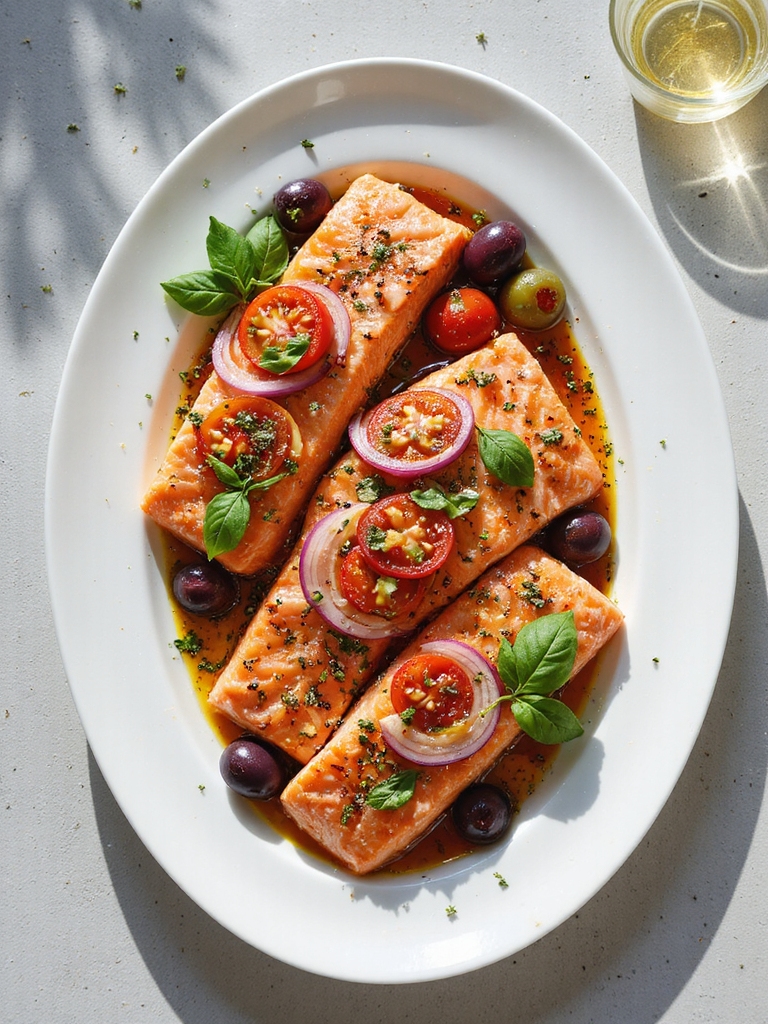 mediterranean salmon bake recipe