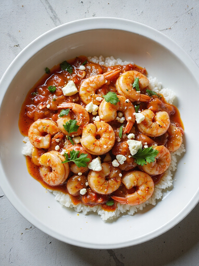 mediterranean shrimp feta rice