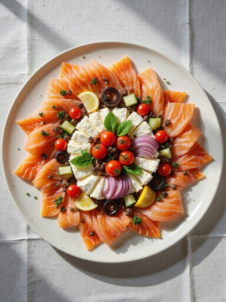 mediterranean smoked salmon platter