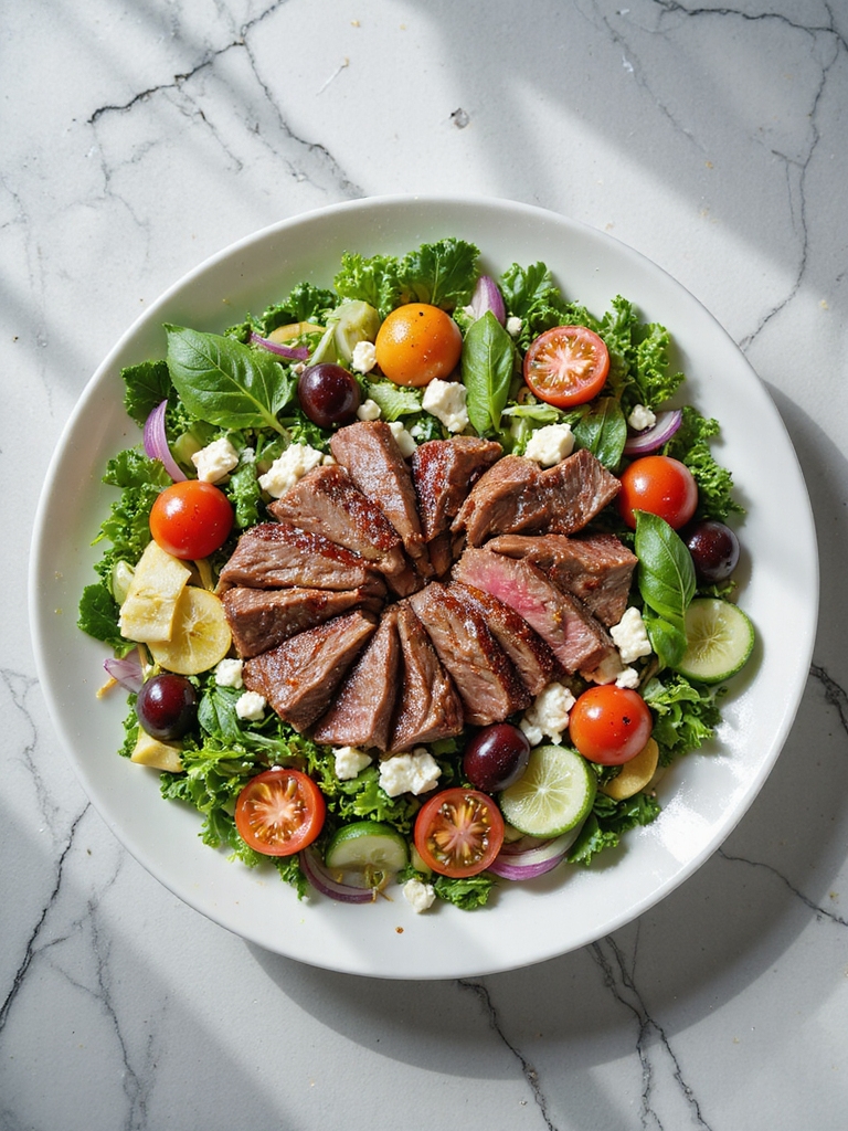 mediterranean steak salad delight