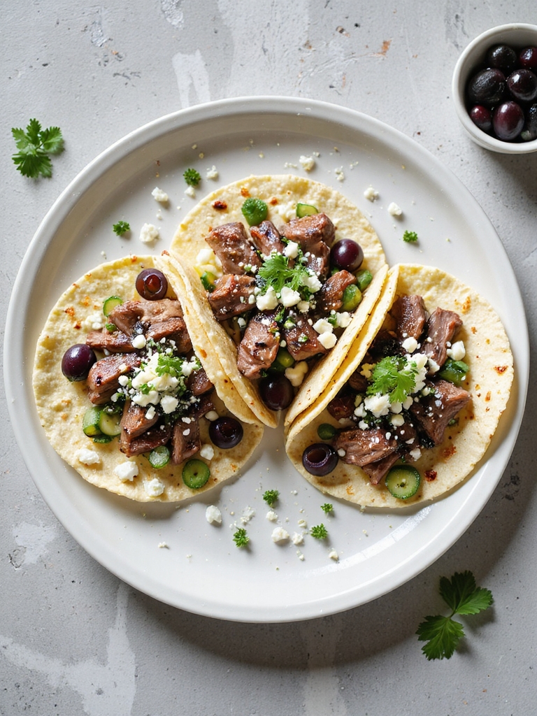 mediterranean steak taco delight