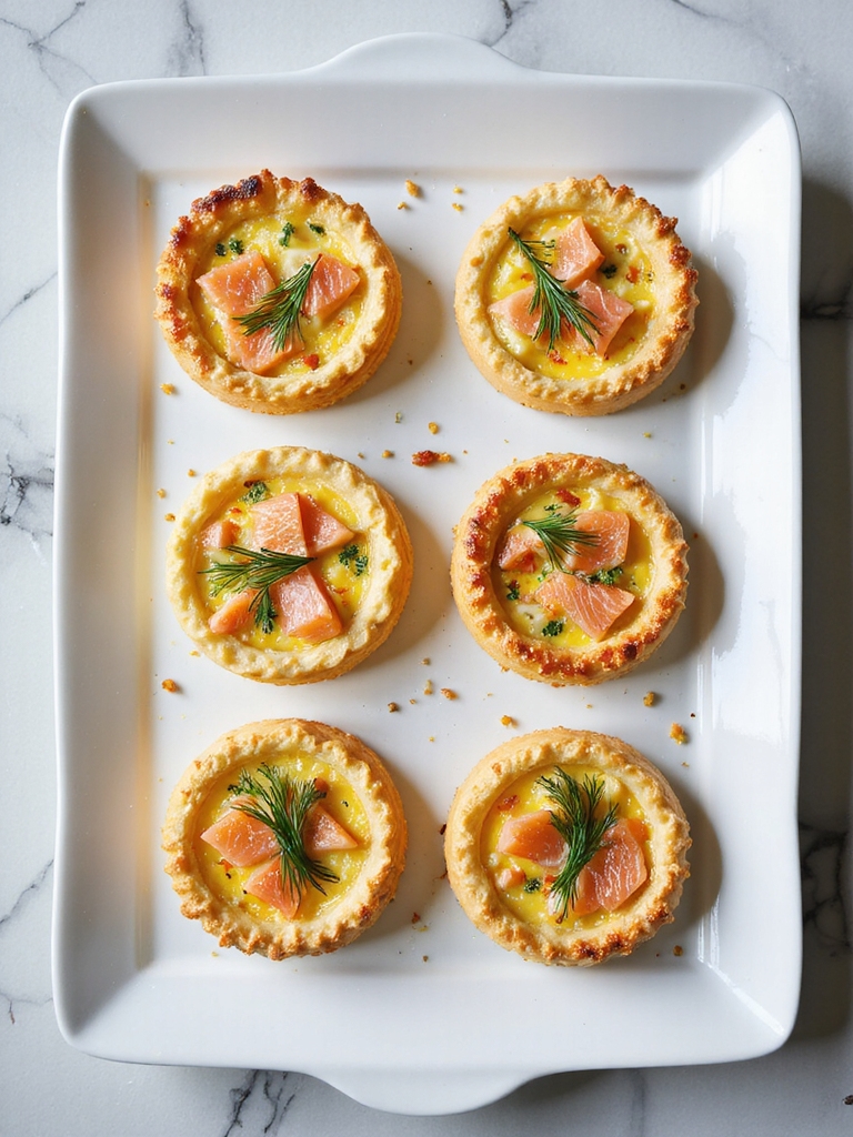 mini smoked salmon quiches