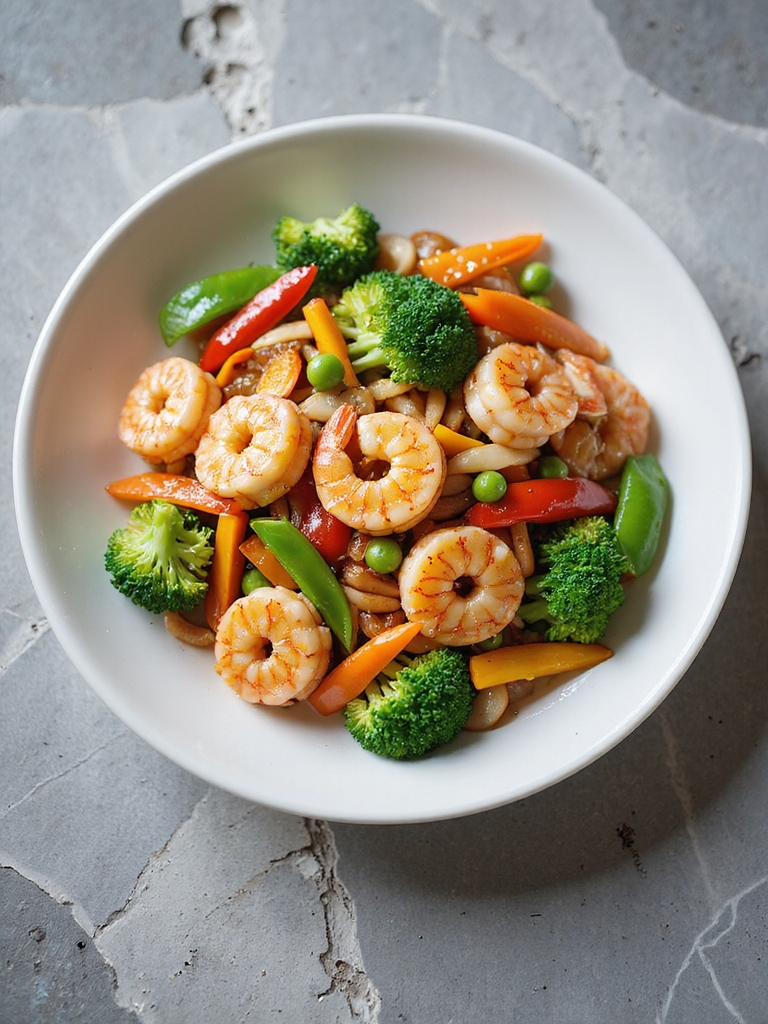 nutritious shrimp and vegetables