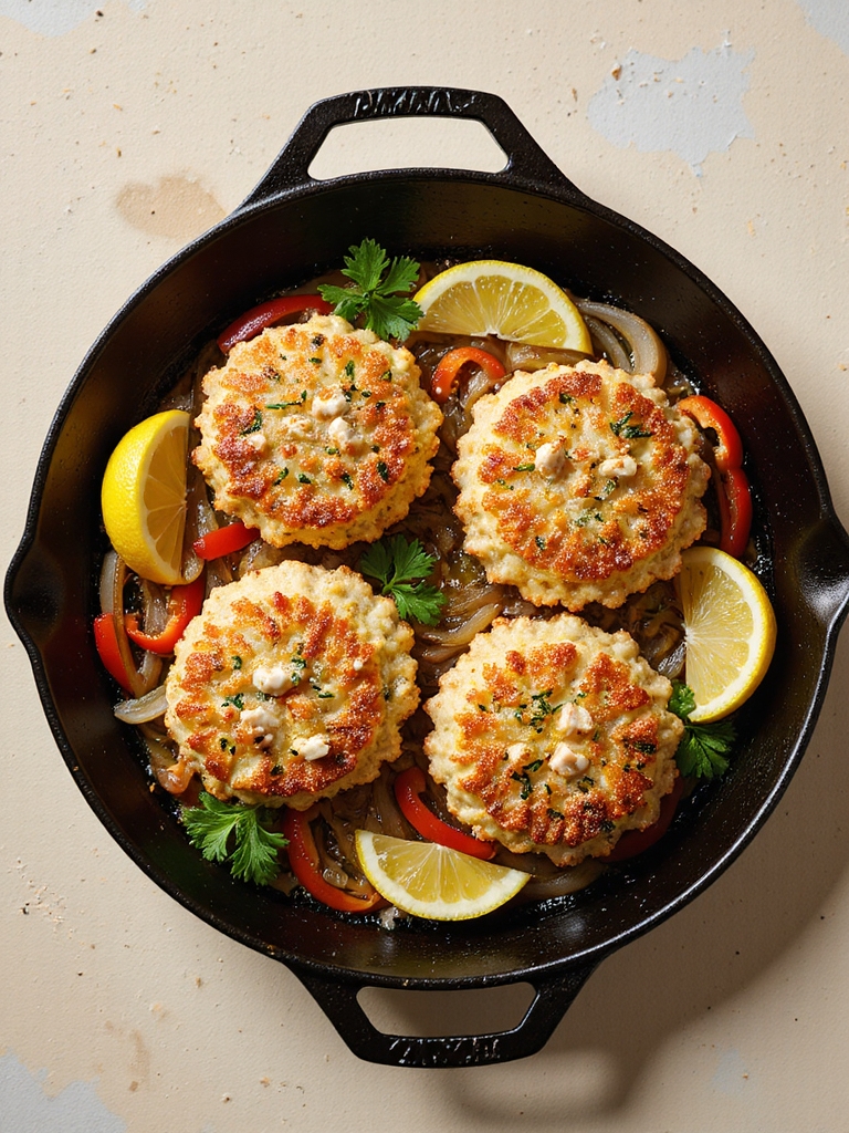 one pan crab cake skillet
