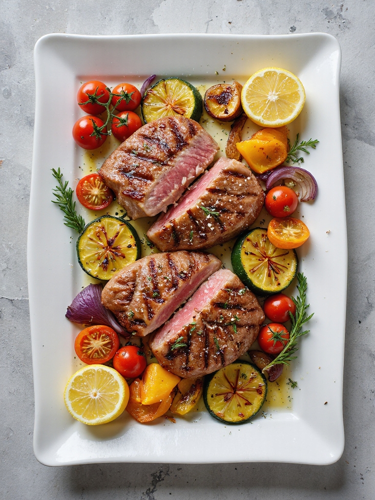 oven baked tuna with vegetables