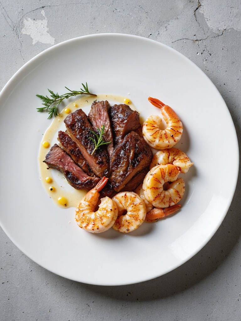 pan seared steak and shrimp