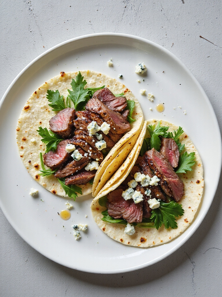 peppery steak with blue cheese