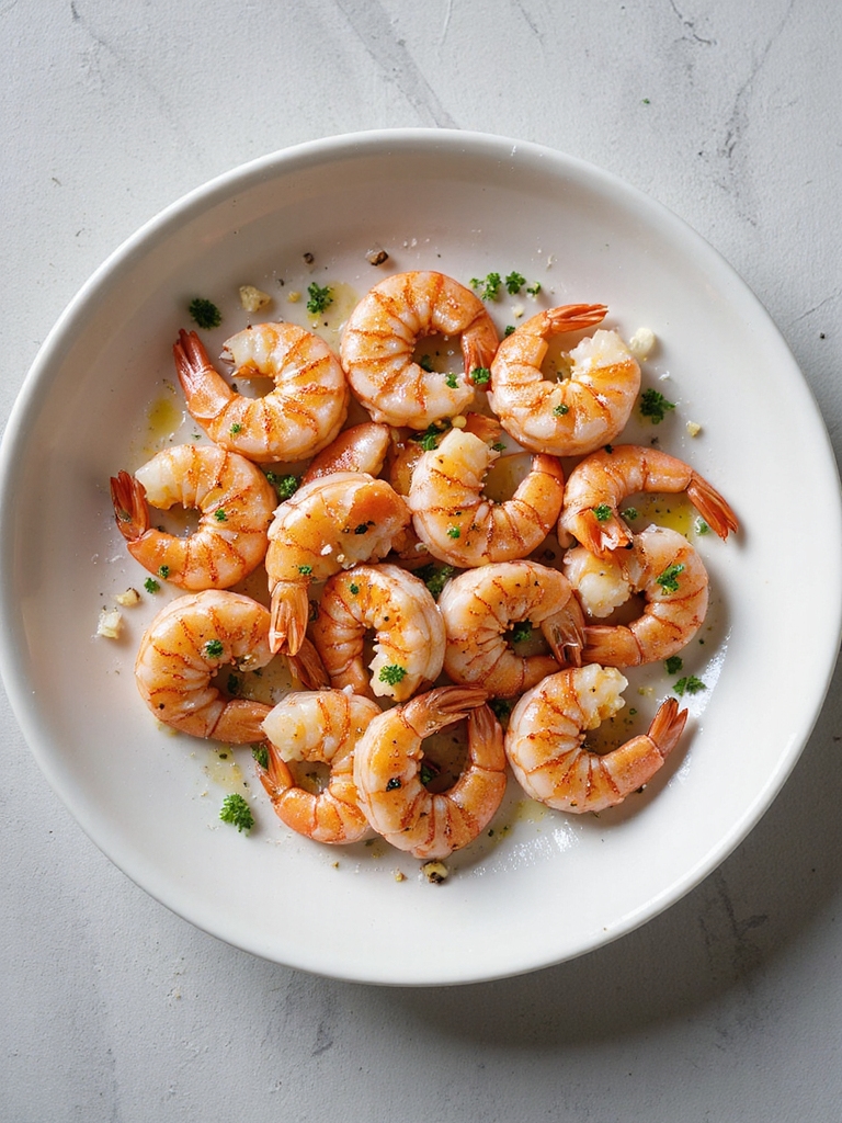 perfectly cooked pink shrimp