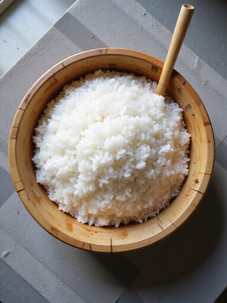 perfectly seasoned sushi rice