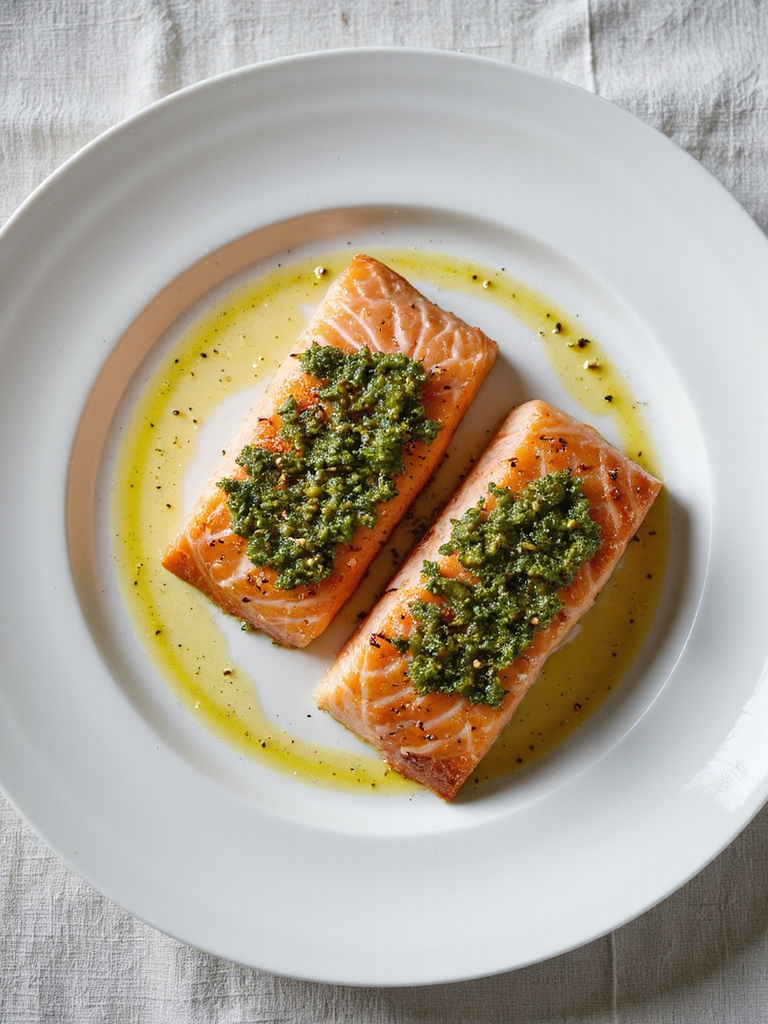 pesto air fried salmon perfection
