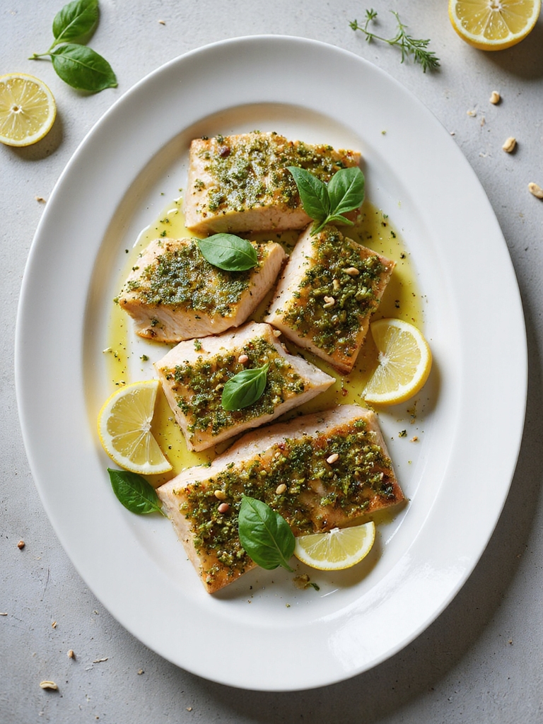 pesto crusted baked fish recipe