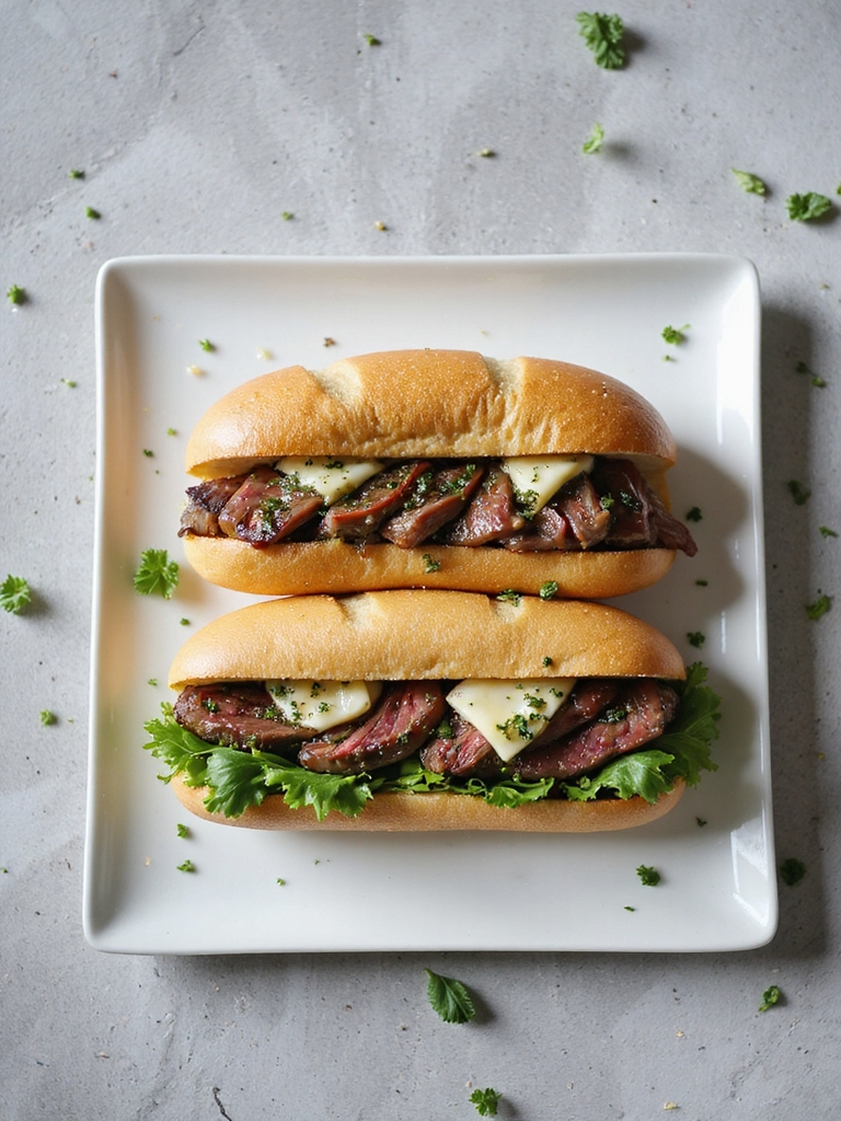 pesto infused steak sandwich delight