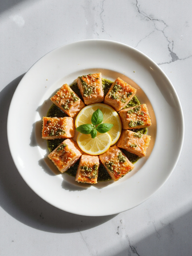 pesto parmesan salmon bites