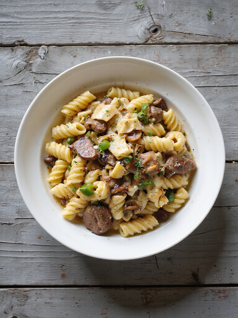 philly cheesesteak pasta delight