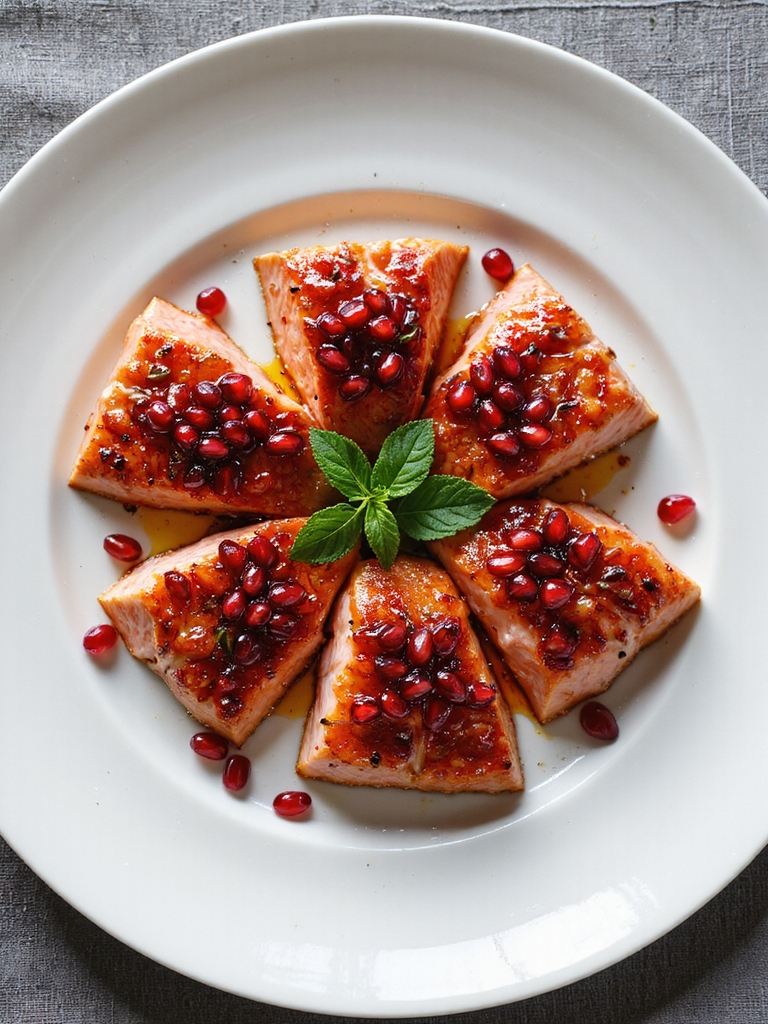 pomegranate honey glazed salmon