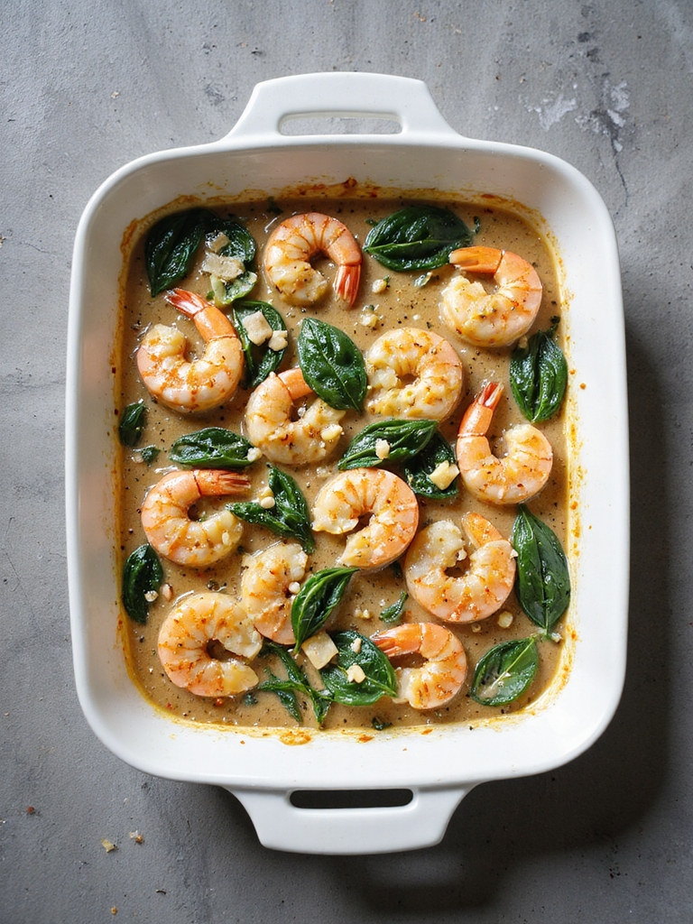 prawn and spinach casserole delight