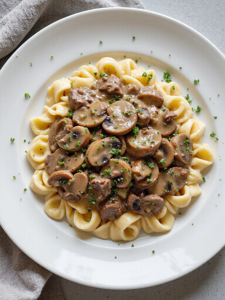 quick beef mushroom stroganoff