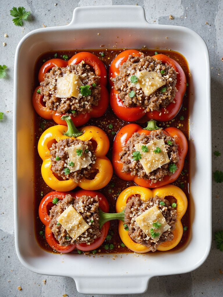 quinoa and beef stuffed peppers
