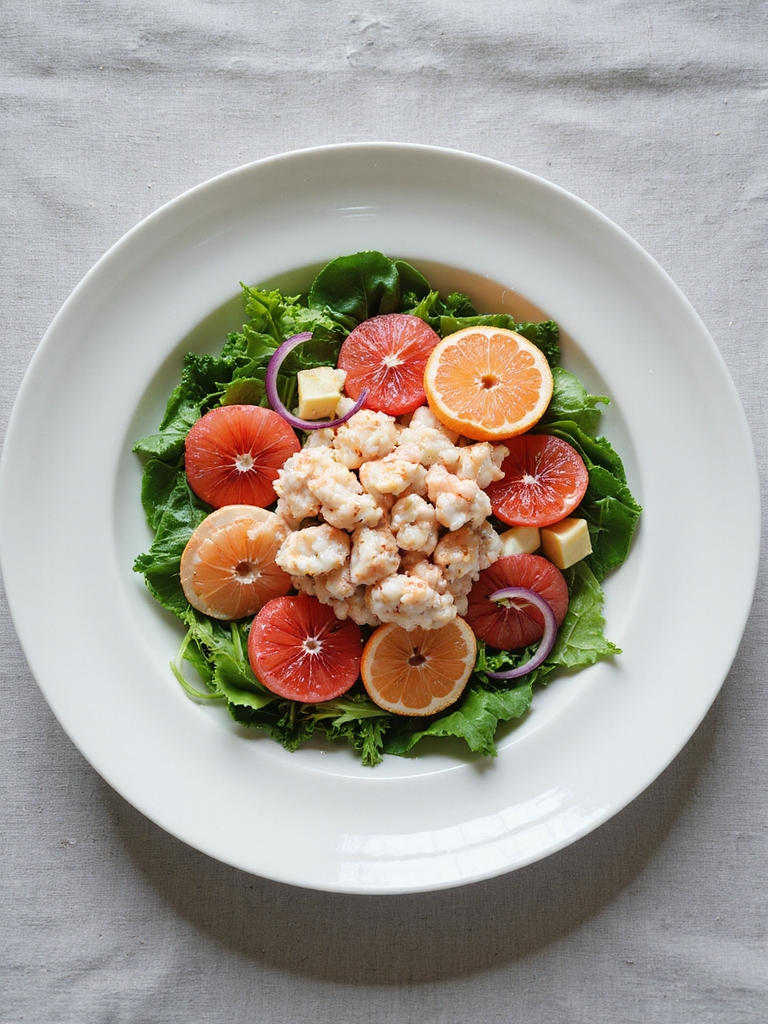 refreshing salad with crab