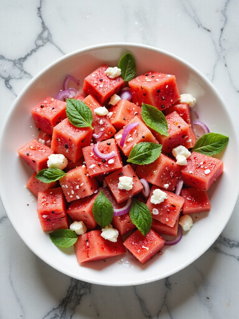 refreshing watermelon feta salad