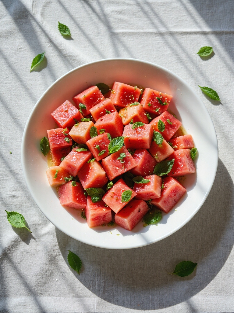 refreshing watermelon mint salad