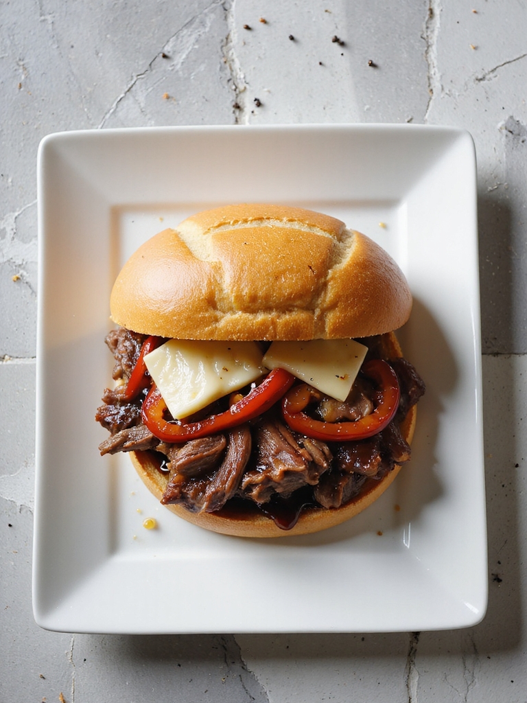 roasted red pepper beef sandwich