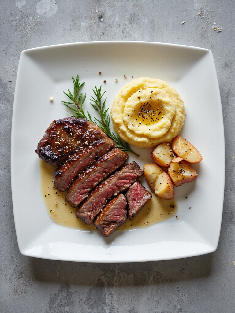 rosemary infused steak and potatoes