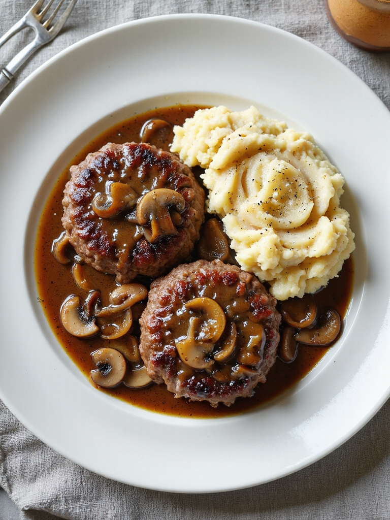 salisbury steak with mashed potatoes