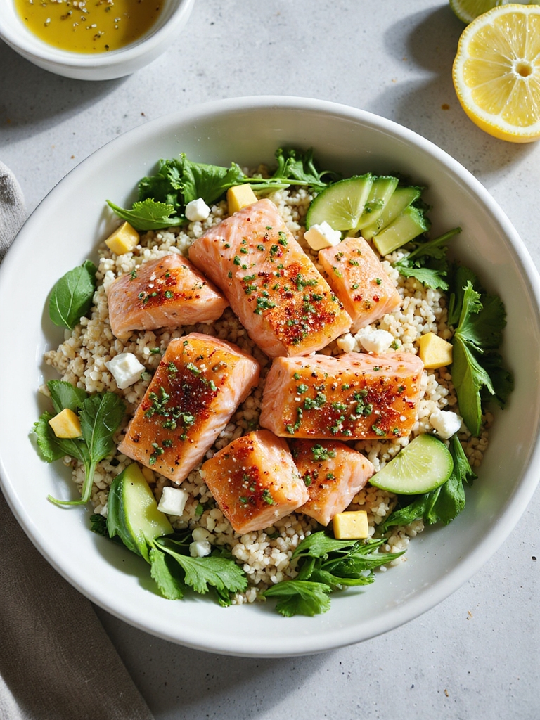 salmon quinoa salad creation