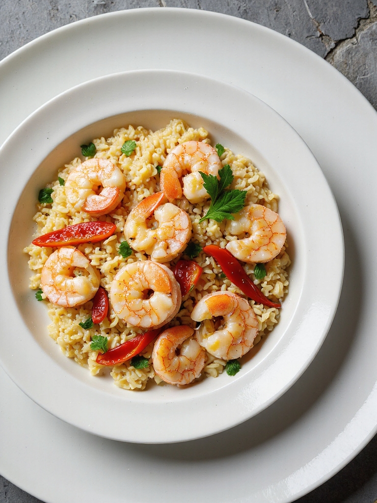 satisfying shrimp orzo dish