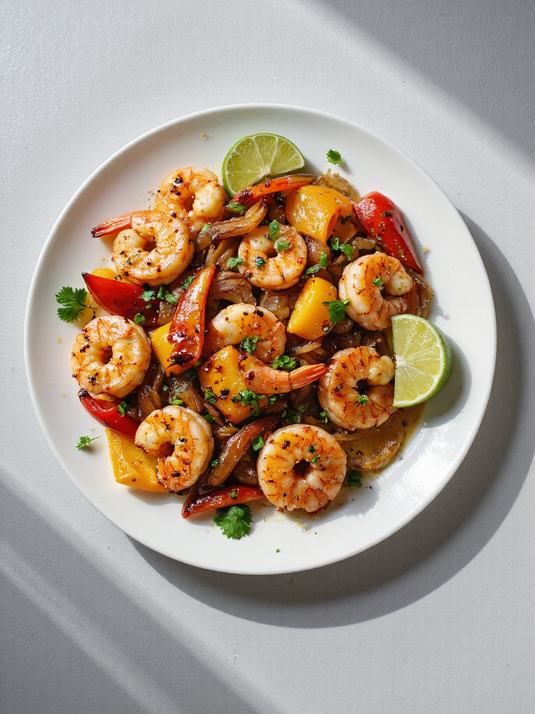 saut shrimp and vegetables