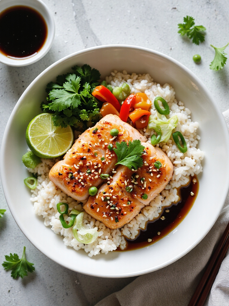 savory asian salmon bowl