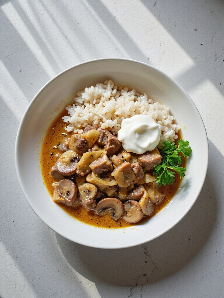 savory beef and rice