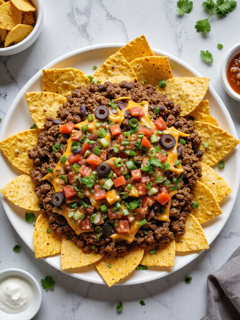 savory beef bean nachos