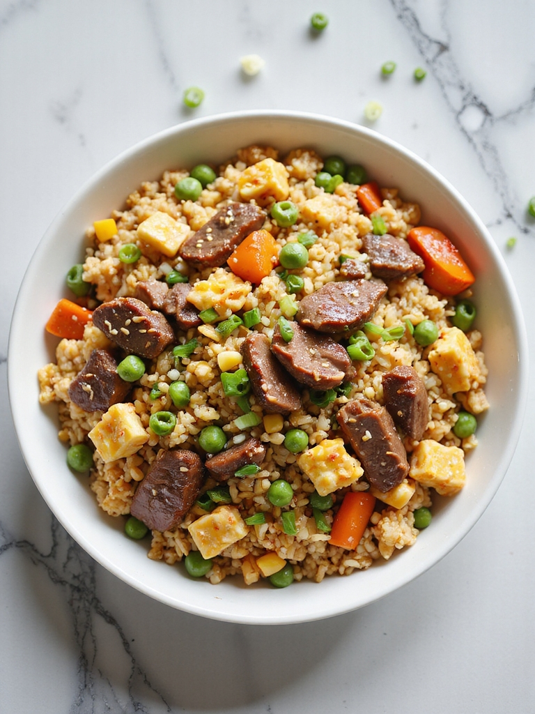 savory beef egg fried rice