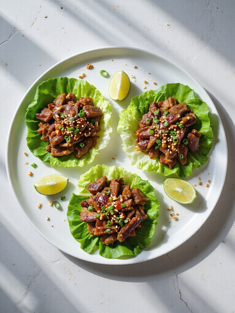 savory beef lettuce wraps