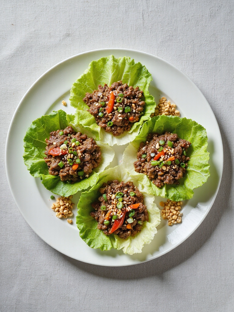 savory beef lettuce wraps