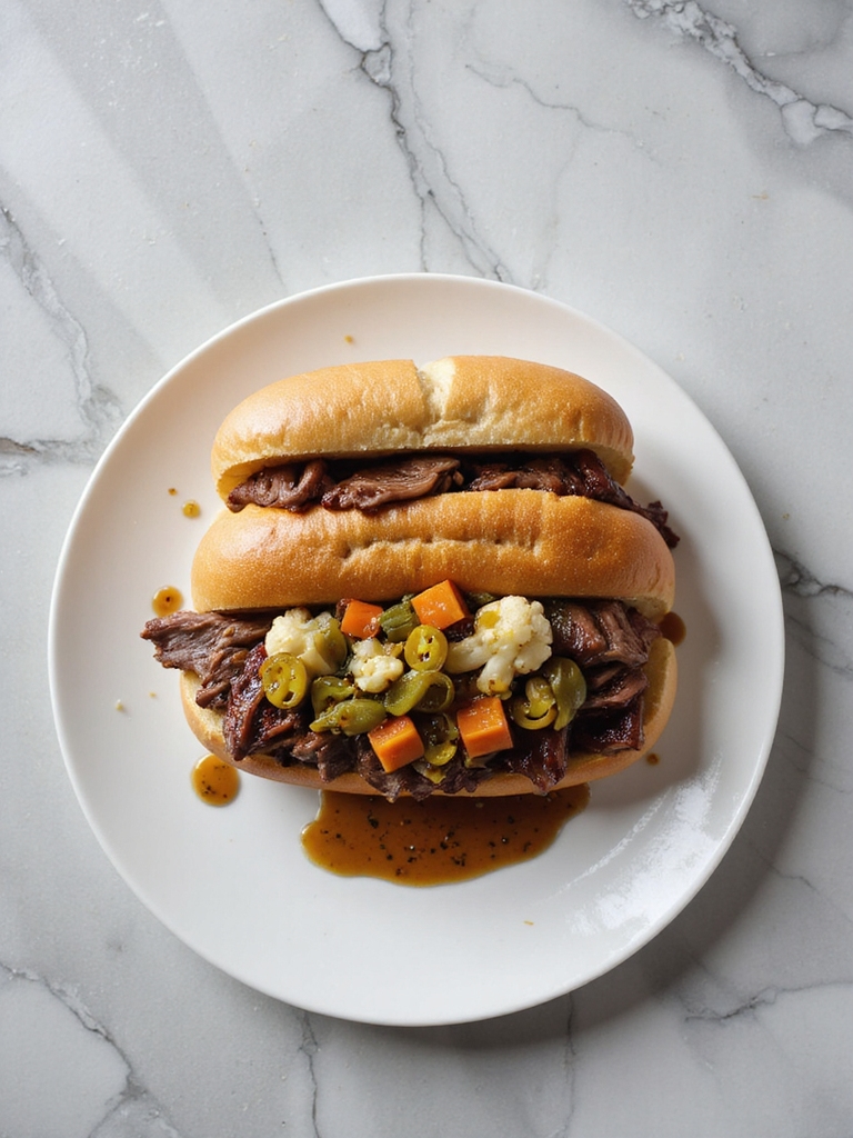 savory italian beef sandwich