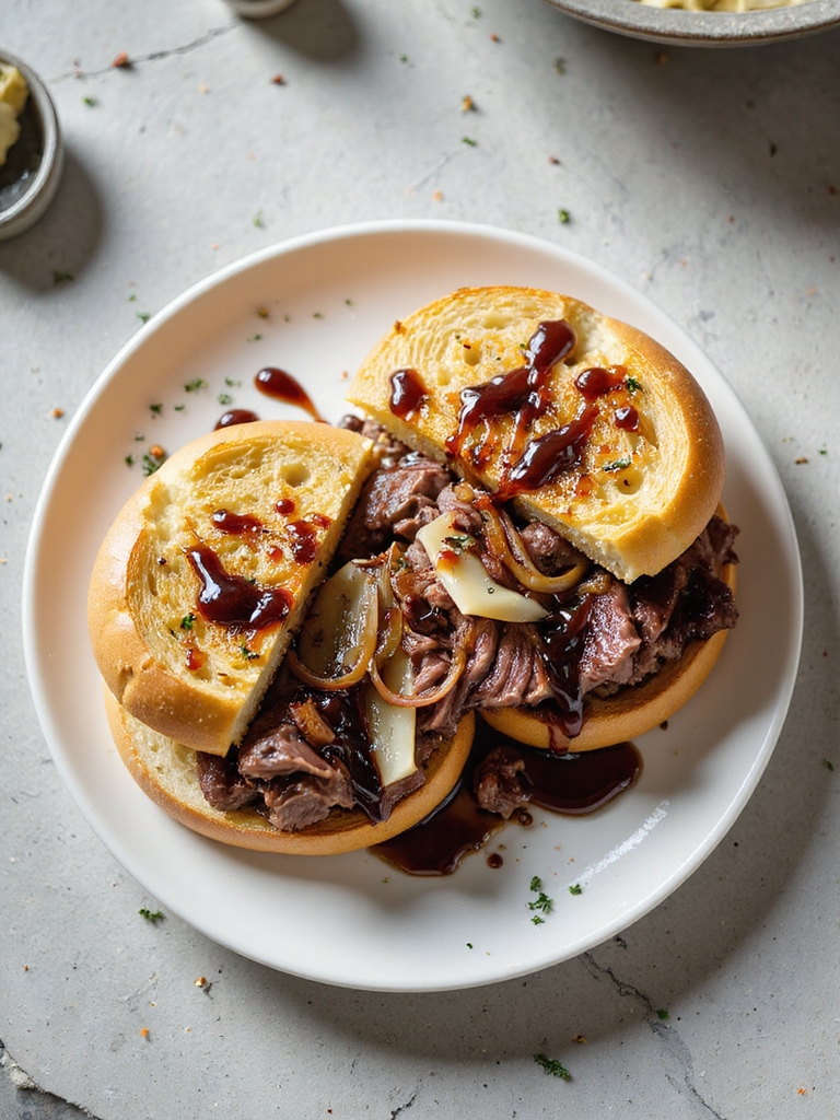 savory italian beef sandwich