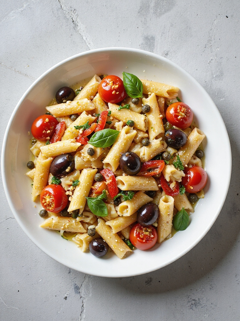 savory mediterranean olive pasta