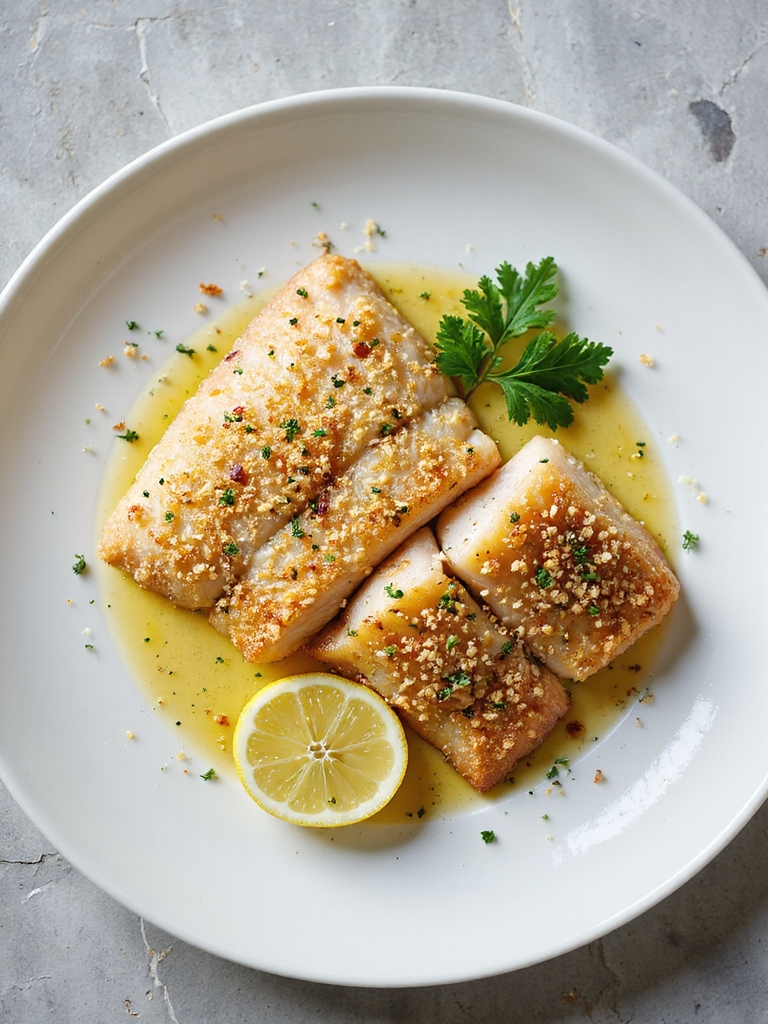 savory panko crusted flounder dish