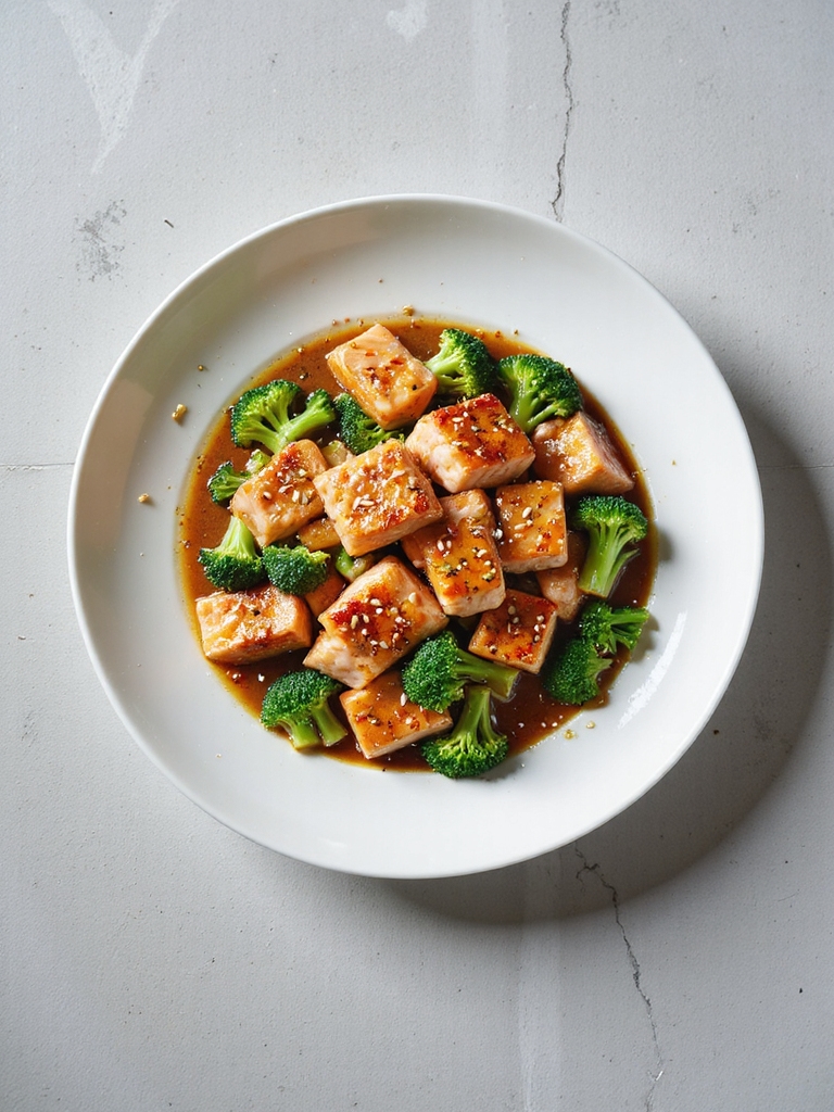 savory salmon and broccoli stir fry
