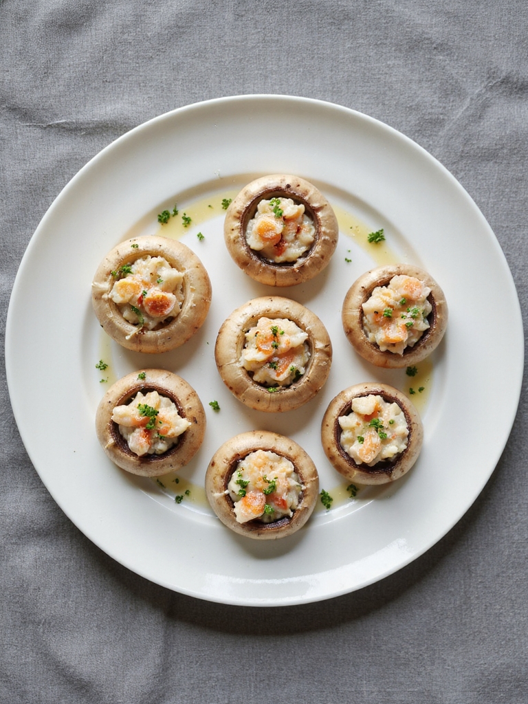 savory shrimp filled mushrooms