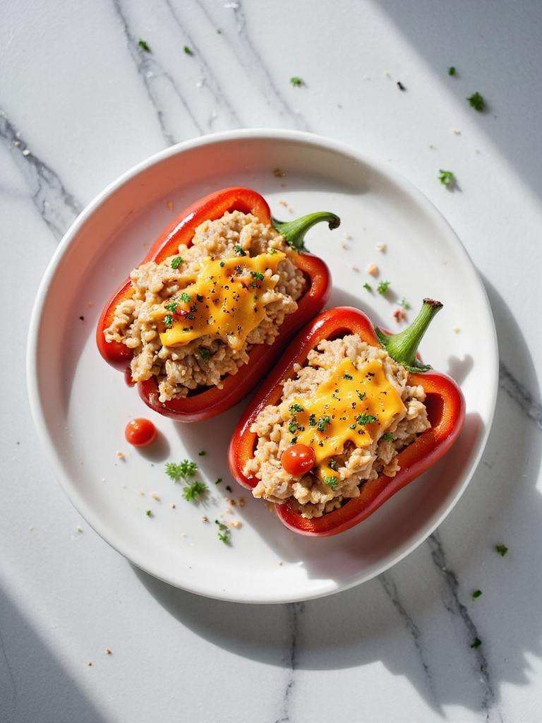 savory turkey cheese stuffed peppers