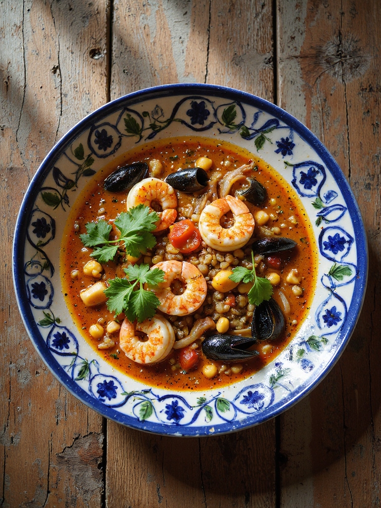 seafood infused moroccan soup