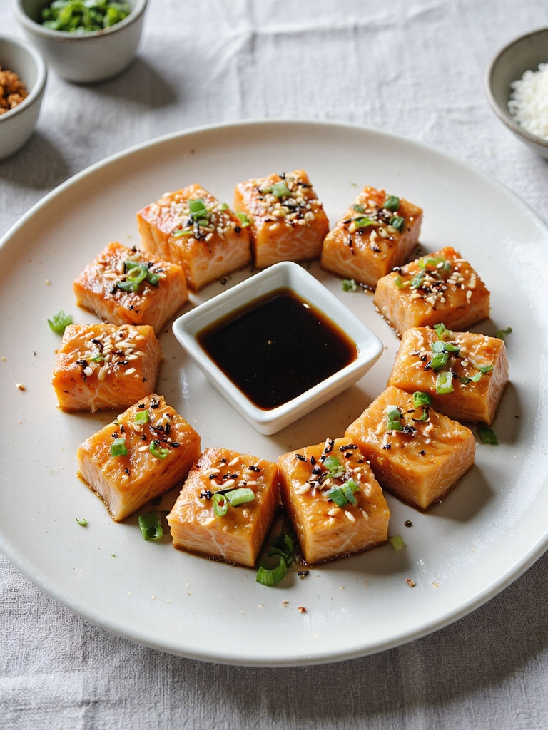 sesame soy salmon bites